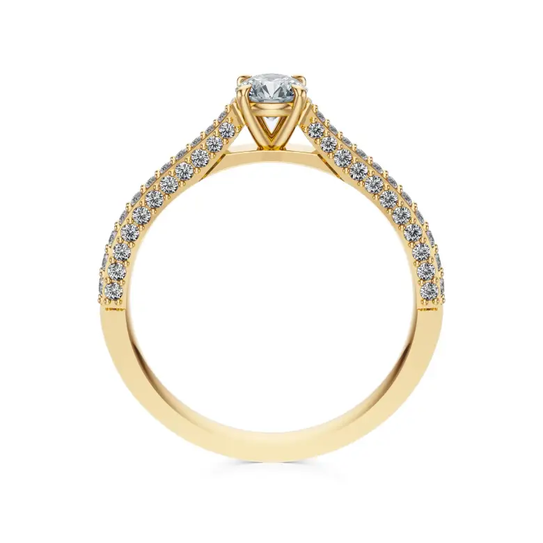 Pierścionek zaręczynowy złoty z diamentami